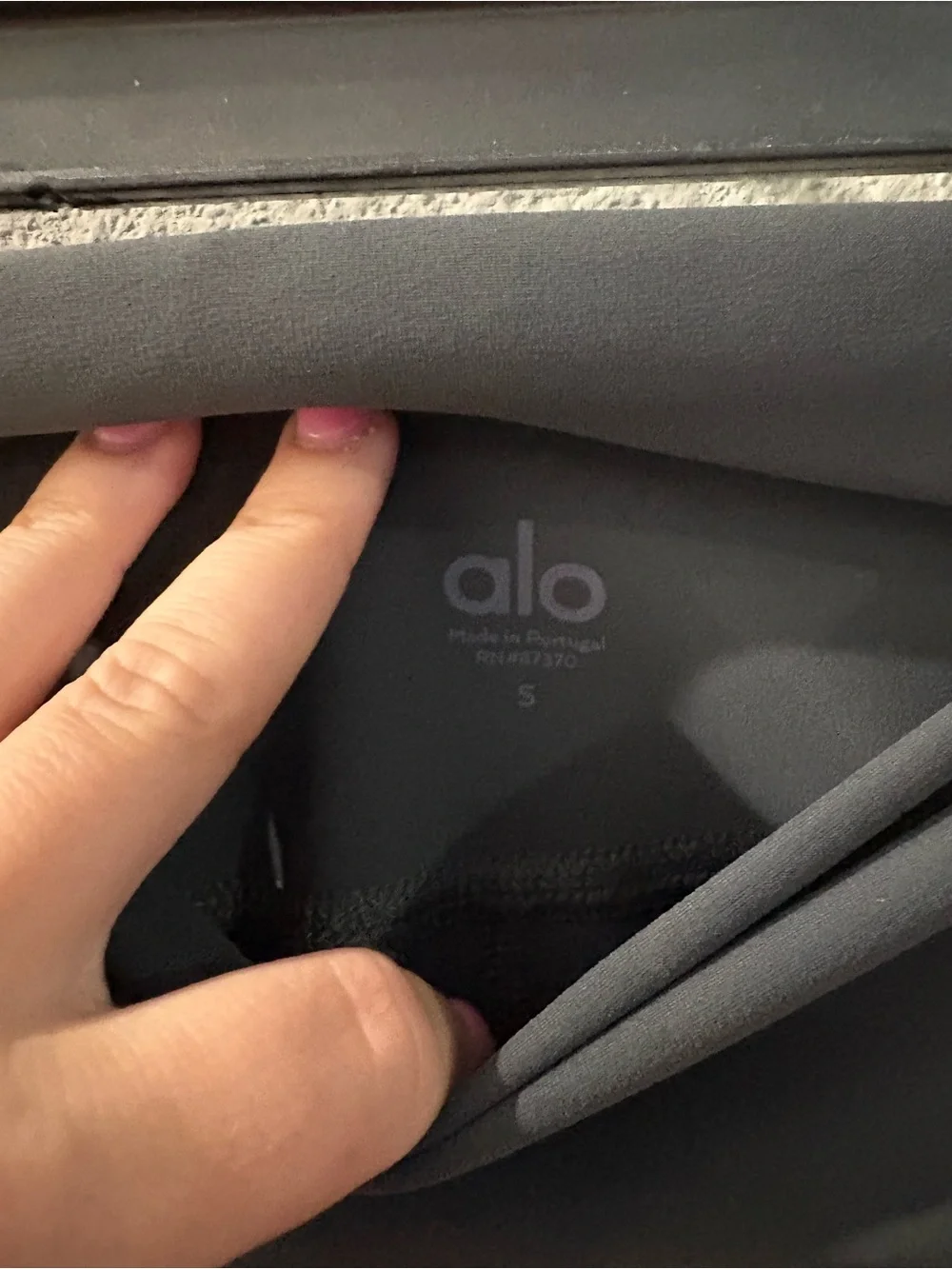 ALO Yoga grey High-Waist Leggings with Knee Cutouts